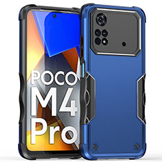 Xiaomi Poco M4 Pro 4G用ハイブリットバンパーケース プラスチック 兼シリコーン カバー QW1 Xiaomi ネイビー