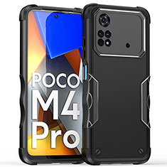 Xiaomi Poco M4 Pro 4G用ハイブリットバンパーケース プラスチック 兼シリコーン カバー QW1 Xiaomi ブラック