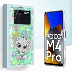 Xiaomi Poco M4 Pro 4G用シリコンケース ソフトタッチラバー バタフライ パターン カバー Y04B Xiaomi グリーン