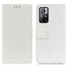 Xiaomi Poco M4 Pro 5G用手帳型 レザーケース スタンド カバー M08L Xiaomi ホワイト