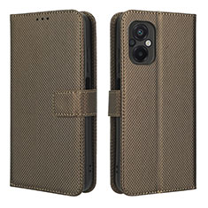 Xiaomi Poco M5 4G用手帳型 レザーケース スタンド カバー BY1 Xiaomi ブラウン