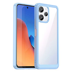 Xiaomi Poco M6 Pro 5G用ハイブリットバンパーケース クリア透明 プラスチック カバー J01S Xiaomi ライトブルー