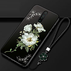 Xiaomi Poco X2用シリコンケース ソフトタッチラバー 花 カバー Xiaomi ホワイト