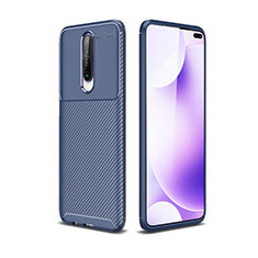 Xiaomi Poco X2用シリコンケース ソフトタッチラバー ツイル カバー Xiaomi ネイビー