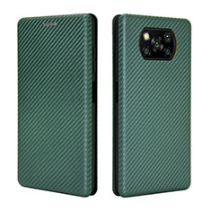 Xiaomi Poco X3用手帳型 レザーケース スタンド カバー L02 Xiaomi グリーン