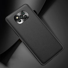 Xiaomi Poco X3用ケース 高級感 手触り良いレザー柄 Xiaomi ブラック