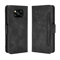 Xiaomi Poco X3用手帳型 レザーケース スタンド カバー BY3 Xiaomi ブラック