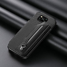 Xiaomi Poco X3用極薄ソフトケース シリコンケース 耐衝撃 全面保護 マグネット式 バンパー S03D Xiaomi ブラック