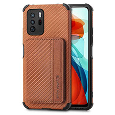 Xiaomi Poco X3 GT 5G用極薄ソフトケース シリコンケース 耐衝撃 全面保護 マグネット式 バンパー S02D Xiaomi ブラウン