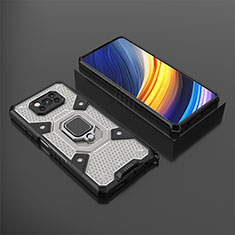 Xiaomi Poco X3 NFC用ハイブリットバンパーケース プラスチック アンド指輪 マグネット式 KC4 Xiaomi ブラック