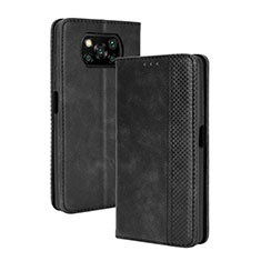 Xiaomi Poco X3 NFC用手帳型 レザーケース スタンド カバー BY4 Xiaomi ブラック