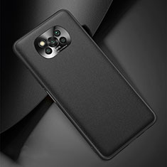 Xiaomi Poco X3 Pro用ケース 高級感 手触り良いレザー柄 QK2 Xiaomi ブラック