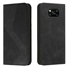 Xiaomi Poco X3 Pro用手帳型 レザーケース スタンド カバー H03X Xiaomi ブラック