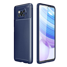 Xiaomi Poco X3 Pro用シリコンケース ソフトタッチラバー ツイル カバー S01 Xiaomi ネイビー