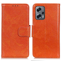 Xiaomi Poco X4 GT 5G用手帳型 レザーケース スタンド カバー N05P Xiaomi オレンジ