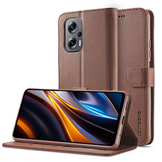 Xiaomi Poco X4 GT 5G用手帳型 レザーケース スタンド カバー LC2 Xiaomi ブラウン