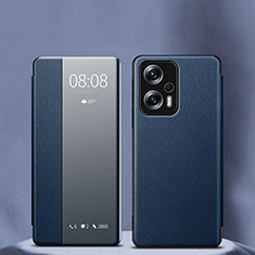 Xiaomi Poco X4 GT 5G用手帳型 レザーケース スタンド カバー LF1 Xiaomi ネイビー