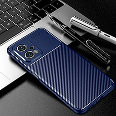 Xiaomi Poco X4 GT 5G用シリコンケース ソフトタッチラバー ツイル カバー S01 Xiaomi ネイビー