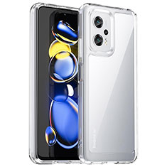 Xiaomi Poco X4 GT 5G用ハイブリットバンパーケース クリア透明 プラスチック カバー J01S Xiaomi クリア