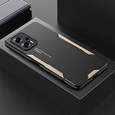 Xiaomi Poco X4 GT 5G用ケース 高級感 手触り良い アルミメタル 製の金属製 兼シリコン カバー Xiaomi ゴールド