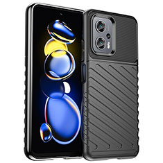 Xiaomi Poco X4 GT 5G用シリコンケース ソフトタッチラバー ツイル カバー MF1 Xiaomi ブラック