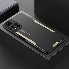 Xiaomi Poco X4 NFC用ケース 高級感 手触り良い アルミメタル 製の金属製 兼シリコン カバー Xiaomi ゴールド