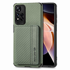 Xiaomi Poco X4 NFC用極薄ソフトケース シリコンケース 耐衝撃 全面保護 マグネット式 バンパー S03D Xiaomi グリーン