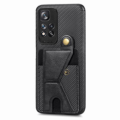 Xiaomi Poco X4 NFC用極薄ソフトケース シリコンケース 耐衝撃 全面保護 マグネット式 バンパー S05D Xiaomi ブラック