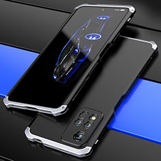 Xiaomi Poco X4 NFC用360度 フルカバー ケース 高級感 手触り良い アルミメタル 製の金属製 P01 Xiaomi シルバー・ブラック