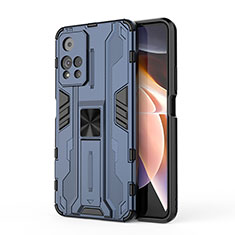 Xiaomi Poco X4 NFC用ハイブリットバンパーケース スタンド プラスチック 兼シリコーン カバー マグネット式 KC2 Xiaomi ネイビー