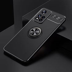 Xiaomi Poco X4 NFC用極薄ソフトケース シリコンケース 耐衝撃 全面保護 アンド指輪 マグネット式 バンパー SD2 Xiaomi ブラック