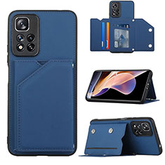 Xiaomi Poco X4 NFC用ケース 高級感 手触り良いレザー柄 Y01B Xiaomi ネイビー