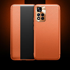 Xiaomi Poco X4 NFC用手帳型 レザーケース スタンド カバー LF1 Xiaomi オレンジ