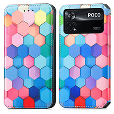 Xiaomi Poco X4 Pro 5G用手帳型 レザーケース スタンド パターン カバー S02D Xiaomi カラフル