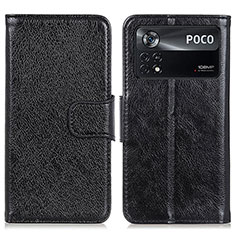 Xiaomi Poco X4 Pro 5G用手帳型 レザーケース スタンド カバー N05P Xiaomi ブラック