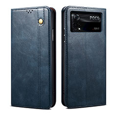 Xiaomi Poco X4 Pro 5G用手帳型 レザーケース スタンド カバー B01S Xiaomi ネイビー