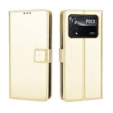 Xiaomi Poco X4 Pro 5G用手帳型 レザーケース スタンド カバー BY5 Xiaomi ゴールド