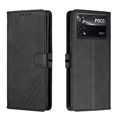 Xiaomi Poco X4 Pro 5G用手帳型 レザーケース スタンド カバー H02X Xiaomi ブラック