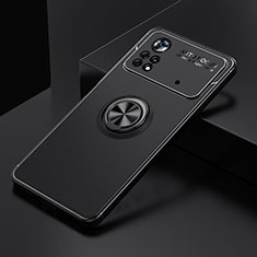 Xiaomi Poco X4 Pro 5G用極薄ソフトケース シリコンケース 耐衝撃 全面保護 アンド指輪 マグネット式 バンパー SD2 Xiaomi ブラック