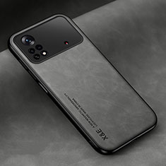 Xiaomi Poco X4 Pro 5G用ケース 高級感 手触り良いレザー柄 DY2 Xiaomi グレー