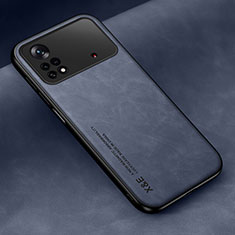 Xiaomi Poco X4 Pro 5G用ケース 高級感 手触り良いレザー柄 DY2 Xiaomi ネイビー