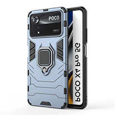 Xiaomi Poco X4 Pro 5G用ハイブリットバンパーケース プラスチック アンド指輪 マグネット式 KC6 Xiaomi ネイビー