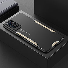 Xiaomi Poco X4 Pro 5G用ケース 高級感 手触り良い アルミメタル 製の金属製 兼シリコン カバー Xiaomi ゴールド
