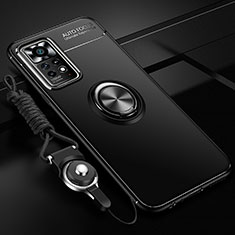 Xiaomi Poco X4 Pro 5G用極薄ソフトケース シリコンケース 耐衝撃 全面保護 アンド指輪 マグネット式 バンパー SD3 Xiaomi ブラック