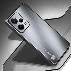 Xiaomi Poco X5 5G用ケース 高級感 手触り良い アルミメタル 製の金属製 兼シリコン カバー JS1 Xiaomi シルバー