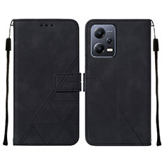 Xiaomi Poco X5 5G用手帳型 レザーケース スタンド カバー YB4 Xiaomi ブラック