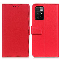 Xiaomi Redmi 10 (2022)用手帳型 レザーケース スタンド カバー M08L Xiaomi レッド