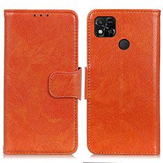 Xiaomi Redmi 10A 4G用手帳型 レザーケース スタンド カバー N05P Xiaomi オレンジ