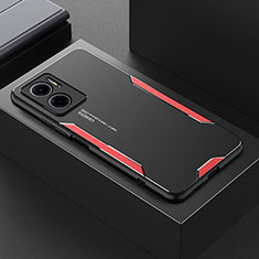 Xiaomi Redmi 11 Prime 5G用ケース 高級感 手触り良い アルミメタル 製の金属製 兼シリコン カバー Xiaomi レッド
