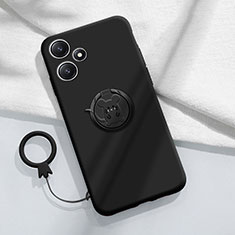 Xiaomi Redmi 12 5G用極薄ソフトケース シリコンケース 耐衝撃 全面保護 アンド指輪 マグネット式 バンパー S01 Xiaomi ブラック